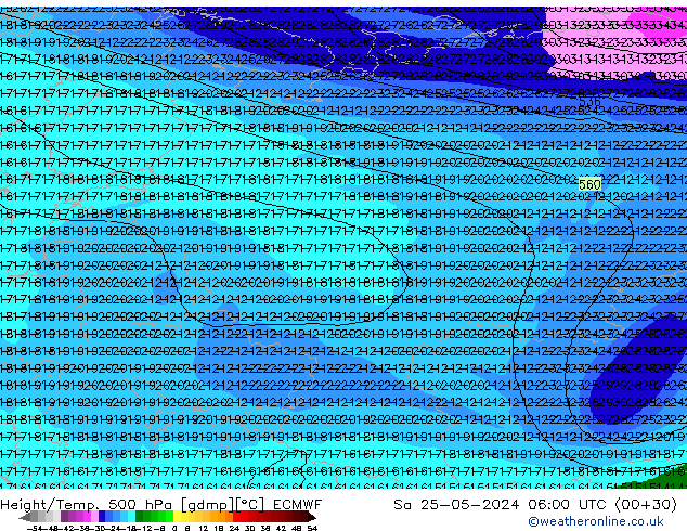 Z500/Rain (+SLP)/Z850 ECMWF sáb 25.05.2024 06 UTC