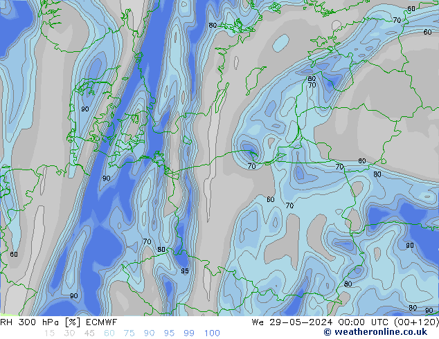 RH 300 hPa ECMWF St 29.05.2024 00 UTC