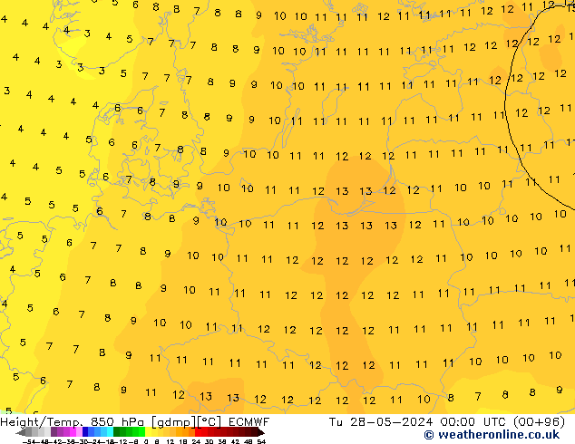 Z500/Rain (+SLP)/Z850 ECMWF mar 28.05.2024 00 UTC