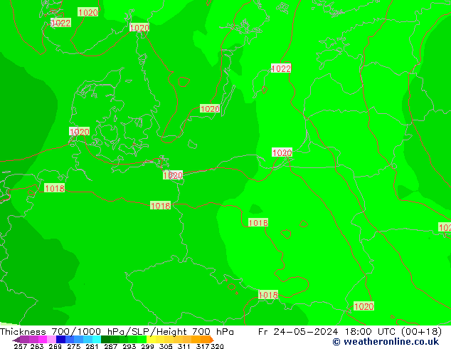 Thck 700-1000 hPa ECMWF  24.05.2024 18 UTC