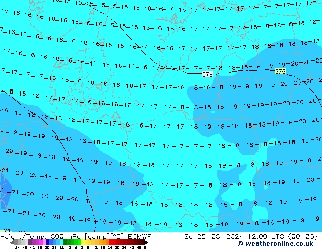 Z500/Rain (+SLP)/Z850 ECMWF Sa 25.05.2024 12 UTC