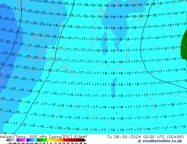 Z500/Rain (+SLP)/Z850 ECMWF mar 28.05.2024 00 UTC