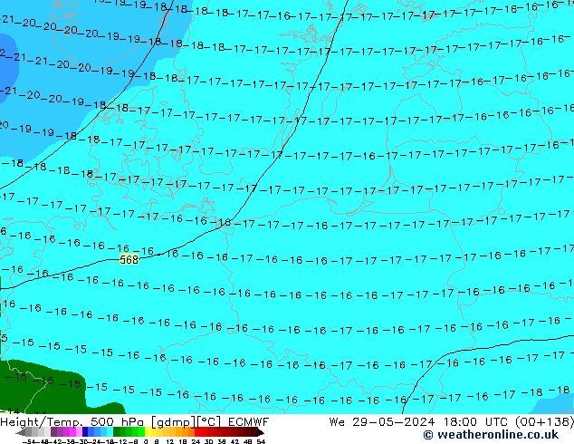 Z500/Rain (+SLP)/Z850 ECMWF We 29.05.2024 18 UTC