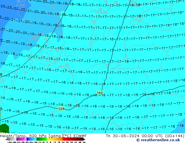 Z500/Rain (+SLP)/Z850 ECMWF Qui 30.05.2024 00 UTC