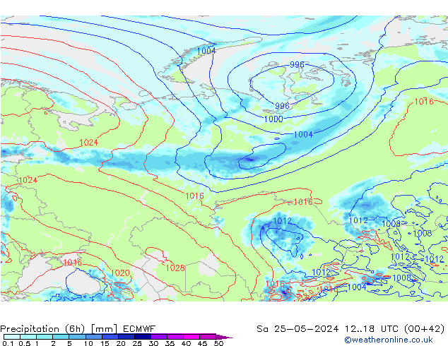 Z500/Rain (+SLP)/Z850 ECMWF sab 25.05.2024 18 UTC