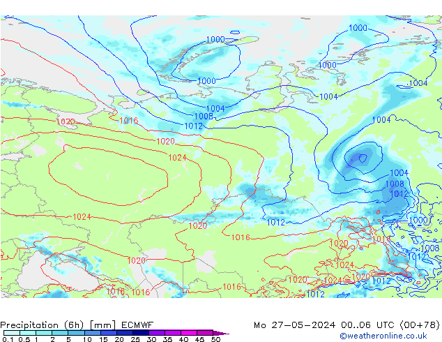 Z500/Rain (+SLP)/Z850 ECMWF  27.05.2024 06 UTC