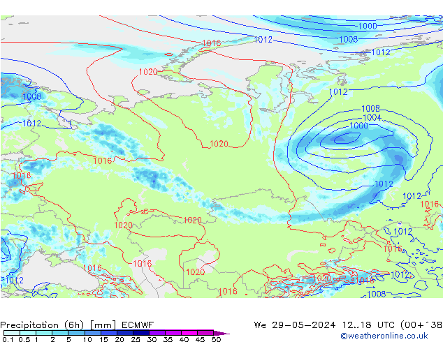 Z500/Rain (+SLP)/Z850 ECMWF We 29.05.2024 18 UTC