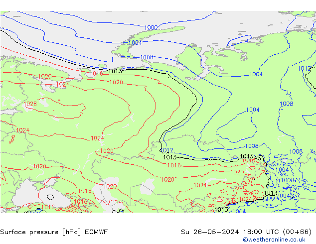 Surface pressure ECMWF Su 26.05.2024 18 UTC