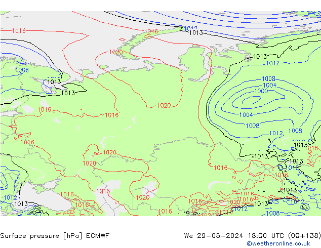 приземное давление ECMWF ср 29.05.2024 18 UTC