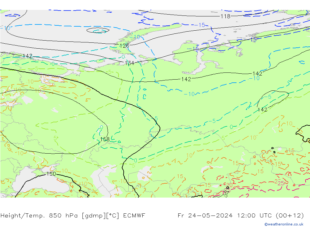 Z500/Rain (+SLP)/Z850 ECMWF Fr 24.05.2024 12 UTC