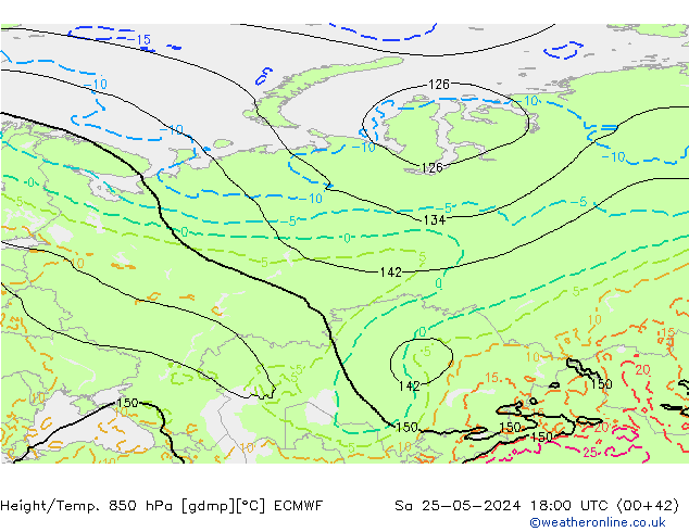 Z500/Rain (+SLP)/Z850 ECMWF sab 25.05.2024 18 UTC