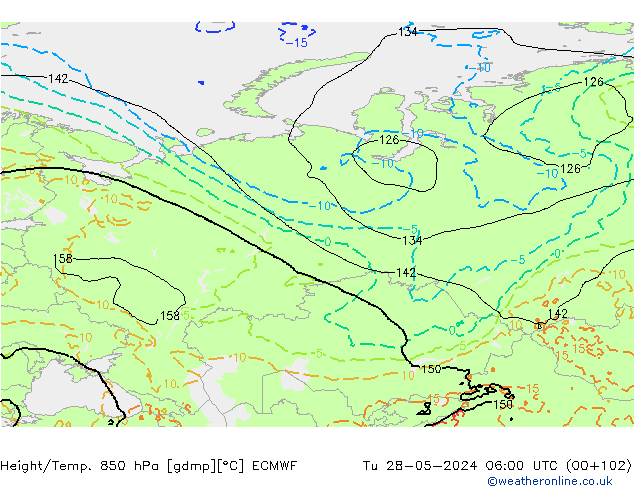 Z500/Yağmur (+YB)/Z850 ECMWF Sa 28.05.2024 06 UTC