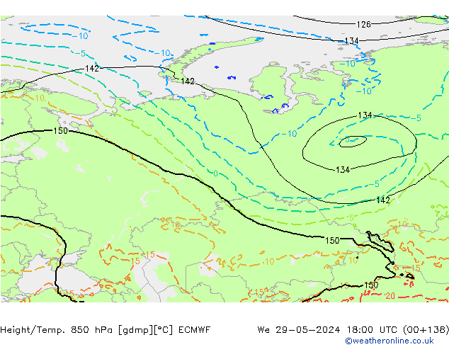 Z500/Rain (+SLP)/Z850 ECMWF We 29.05.2024 18 UTC