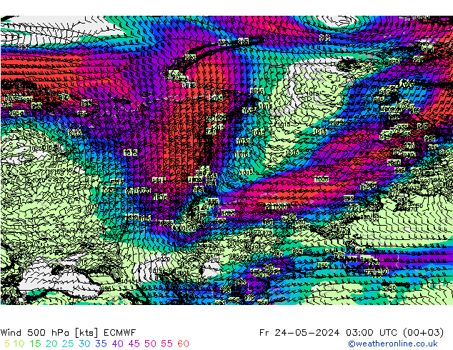 Wind 500 hPa ECMWF vr 24.05.2024 03 UTC
