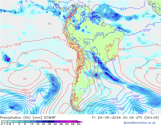 Z500/Rain (+SLP)/Z850 ECMWF Fr 24.05.2024 06 UTC