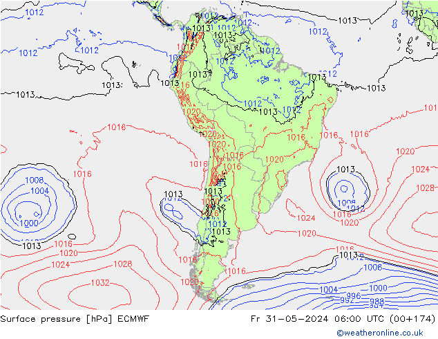 приземное давление ECMWF пт 31.05.2024 06 UTC