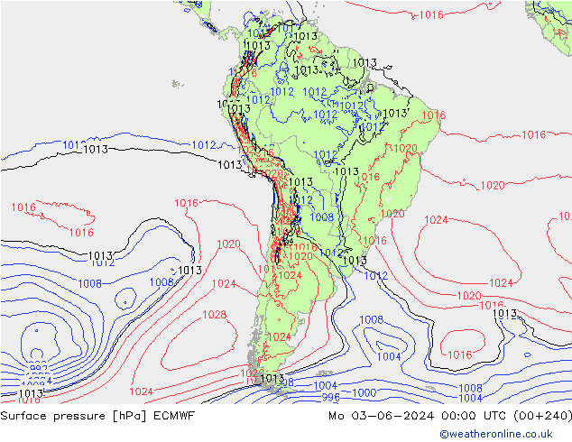 pression de l'air ECMWF lun 03.06.2024 00 UTC