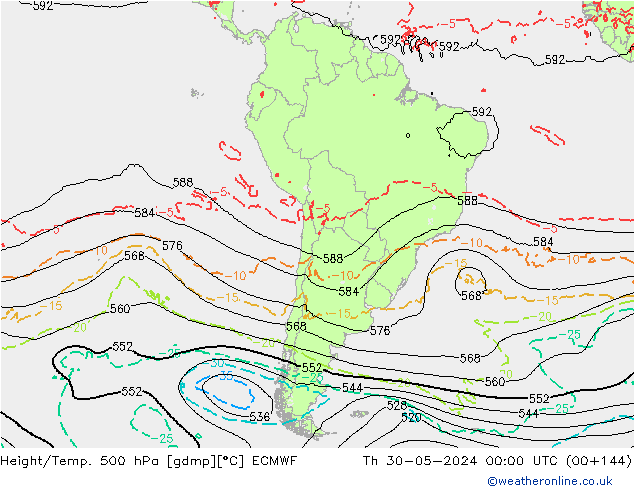 Z500/Yağmur (+YB)/Z850 ECMWF Per 30.05.2024 00 UTC