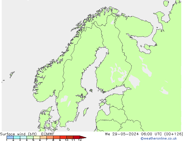  10 m (bft) ECMWF  29.05.2024 06 UTC