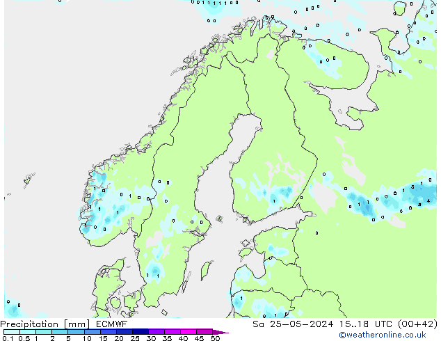 осадки ECMWF сб 25.05.2024 18 UTC