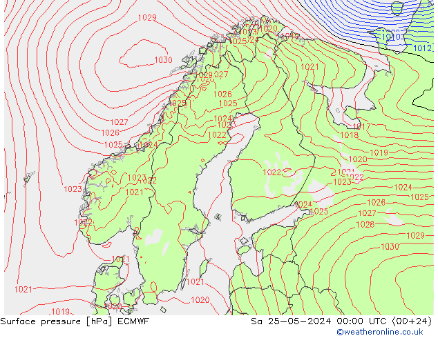 pression de l'air ECMWF sam 25.05.2024 00 UTC