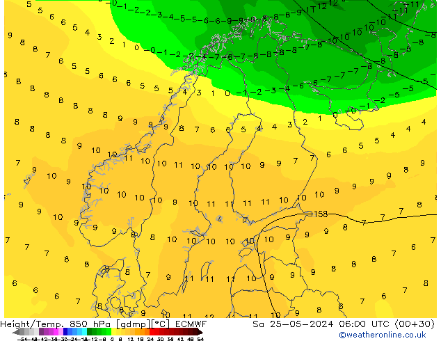 Z500/Rain (+SLP)/Z850 ECMWF So 25.05.2024 06 UTC