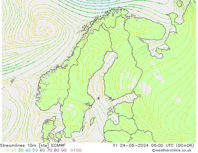 Linha de corrente 10m ECMWF Sex 24.05.2024 06 UTC