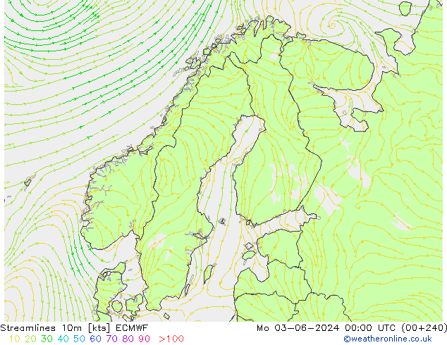 Stromlinien 10m ECMWF Mo 03.06.2024 00 UTC