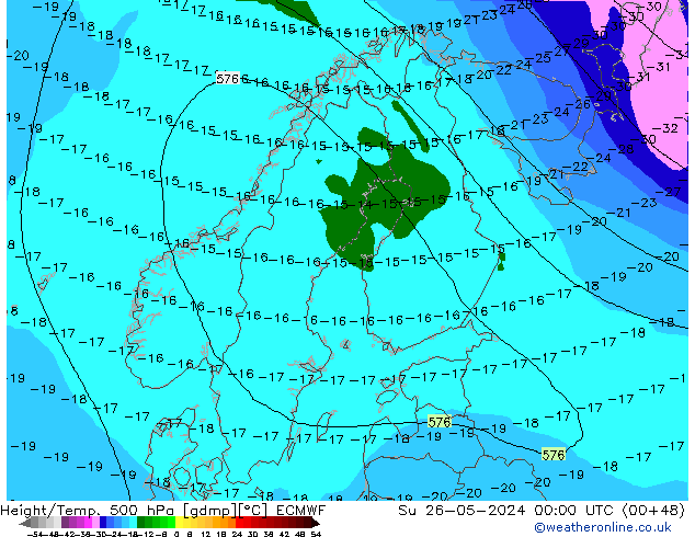 Z500/Rain (+SLP)/Z850 ECMWF So 26.05.2024 00 UTC