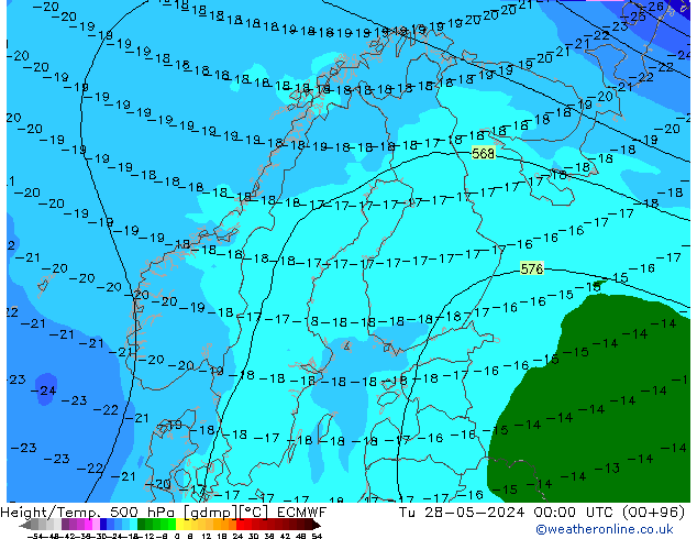 Z500/Rain (+SLP)/Z850 ECMWF mar 28.05.2024 00 UTC