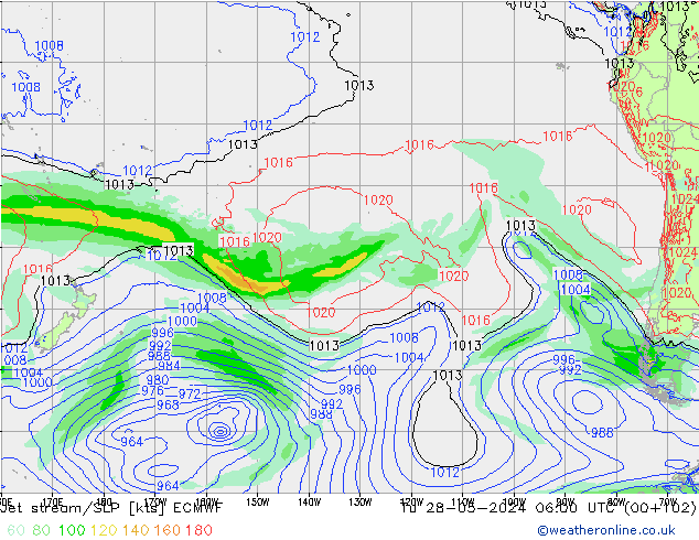 Corrente a getto ECMWF mar 28.05.2024 06 UTC