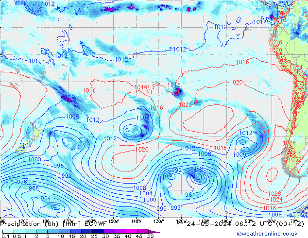 Z500/Rain (+SLP)/Z850 ECMWF Sex 24.05.2024 12 UTC