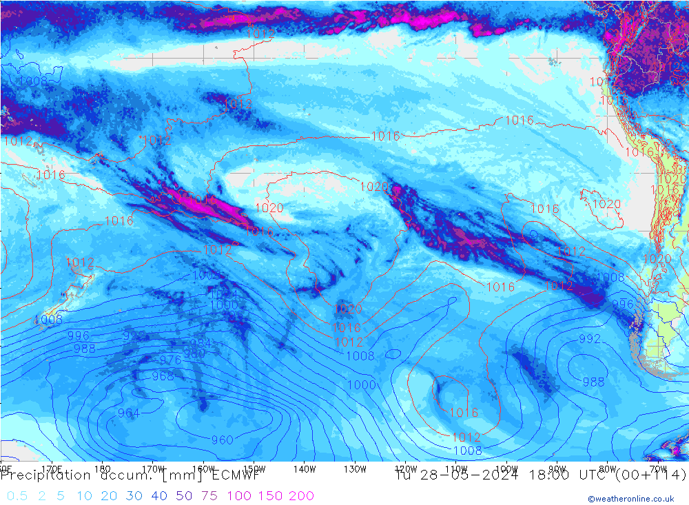 Precipitation accum. ECMWF Tu 28.05.2024 18 UTC