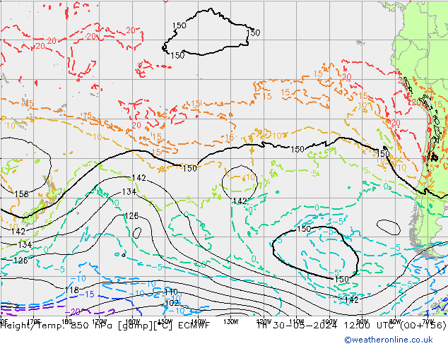 Z500/Rain (+SLP)/Z850 ECMWF Qui 30.05.2024 12 UTC