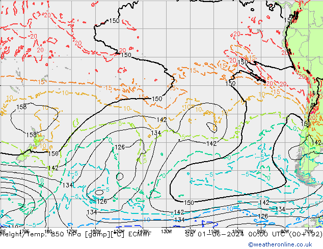 Z500/Rain (+SLP)/Z850 ECMWF сб 01.06.2024 00 UTC