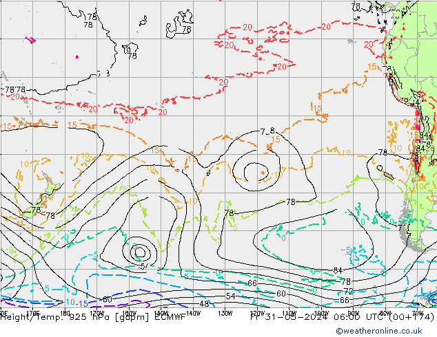 Height/Temp. 925 hPa ECMWF Sex 31.05.2024 06 UTC