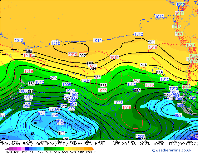 Thck 500-1000hPa ECMWF St 29.05.2024 00 UTC