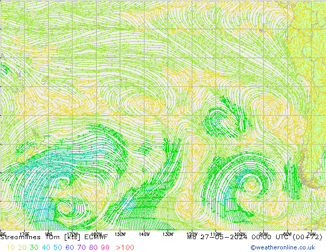 Streamlines 10m ECMWF Mo 27.05.2024 00 UTC