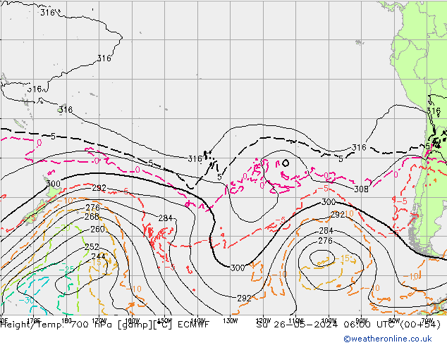 Height/Temp. 700 hPa ECMWF Su 26.05.2024 06 UTC