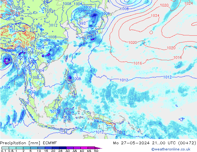 Neerslag ECMWF ma 27.05.2024 00 UTC