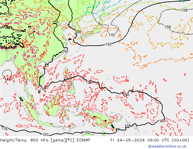 Z500/Rain (+SLP)/Z850 ECMWF Fr 24.05.2024 06 UTC