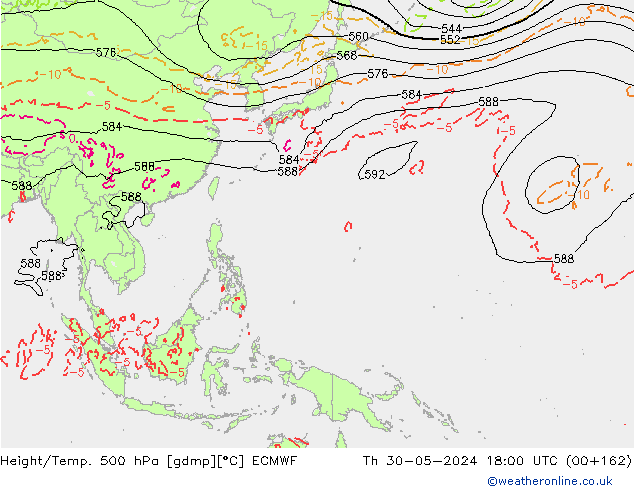 Z500/Rain (+SLP)/Z850 ECMWF ��� 30.05.2024 18 UTC