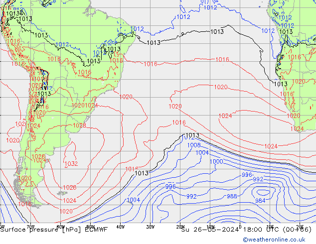 ciśnienie ECMWF nie. 26.05.2024 18 UTC