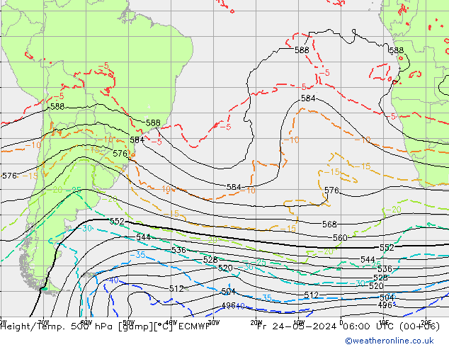 Z500/Regen(+SLP)/Z850 ECMWF vr 24.05.2024 06 UTC