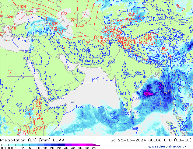 Z500/Rain (+SLP)/Z850 ECMWF so. 25.05.2024 06 UTC