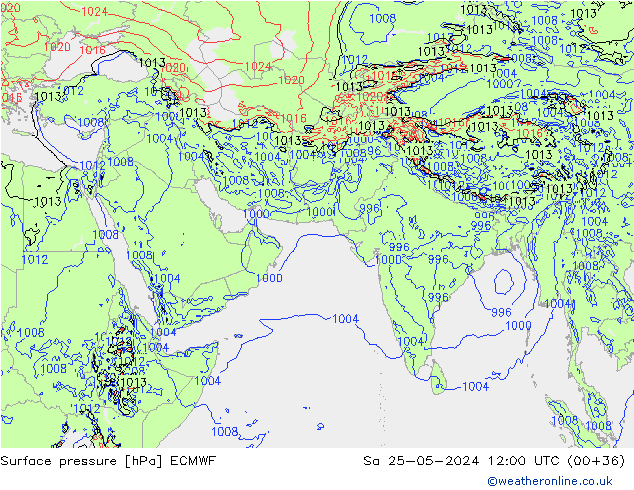 приземное давление ECMWF сб 25.05.2024 12 UTC