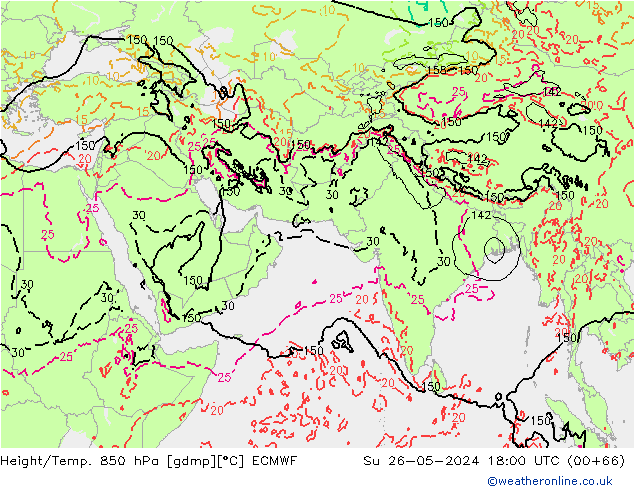 Z500/Rain (+SLP)/Z850 ECMWF Su 26.05.2024 18 UTC