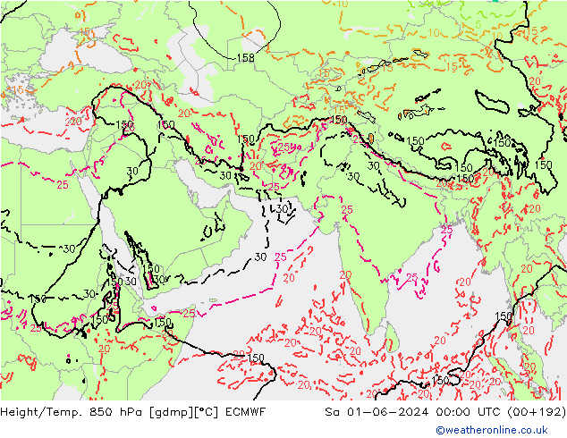 Z500/Rain (+SLP)/Z850 ECMWF Sáb 01.06.2024 00 UTC