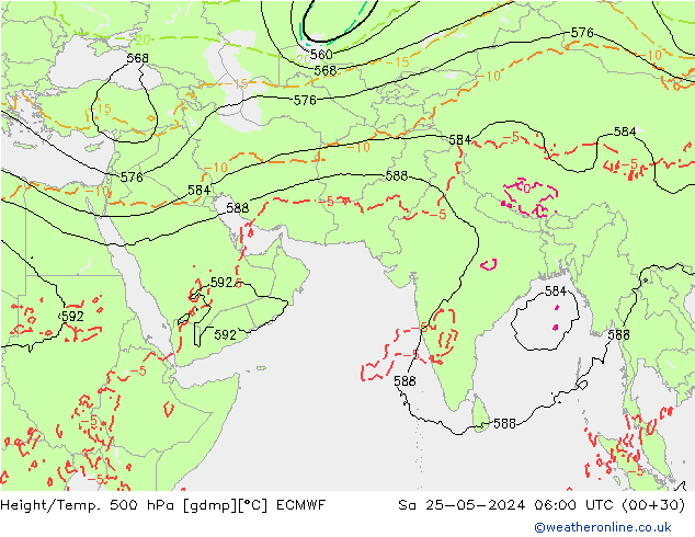 Z500/Rain (+SLP)/Z850 ECMWF so. 25.05.2024 06 UTC