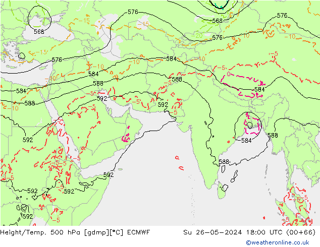 Z500/Rain (+SLP)/Z850 ECMWF Su 26.05.2024 18 UTC